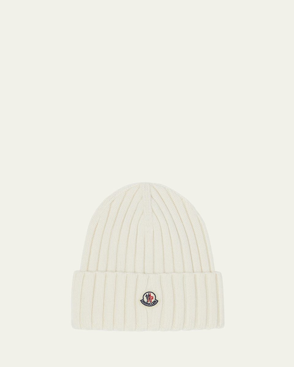 Ribbed Wool Logo Beanie